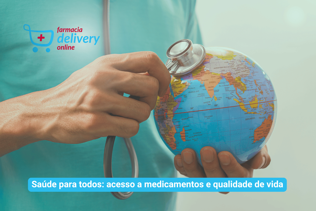 Médico segurando globo com aparelho de medir batimentos cardíacos no globo + subtítulo