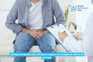 Homem com problema na próstata conversando com médico + subtítulo