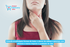 Mulher com incômodo no pescoço + subtítulo